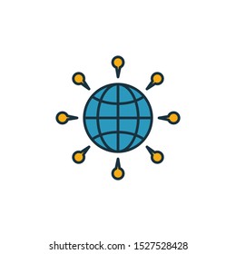 Worldwide icon. Outline filled creative elemet from business icons collection. Premium worldwide icon for ui, ux, apps, software and infographics.