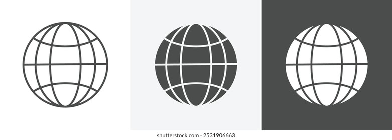 icono mundial Esbozar línea delgada simple