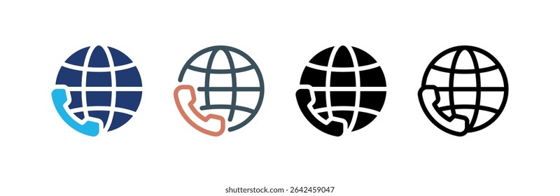 Worldwide icon set multiple style collection. Vector illustration.