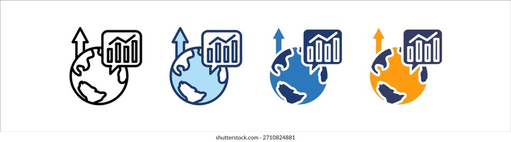 Conjunto de ícones mundial Coleção de estilos múltiplos