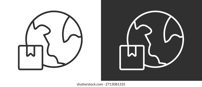 Worldwide Icon Set Vector Collection Isolated In Black And White