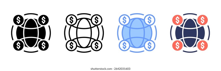Worldwide icon sheet multiple style collection