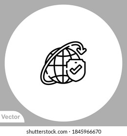 Worldwide icon sign vector,Symbol, logo illustration for web and mobile