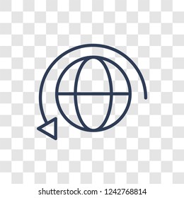 Worldwide icon. Trendy linear Worldwide logo concept on transparent background from Maps and Locations collection