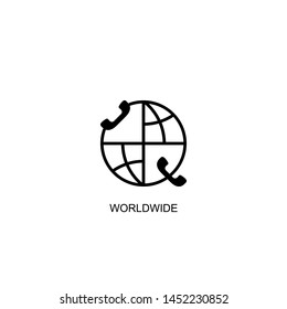 worldwide icon vector black design