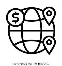 worldwide icon vector design - high quality outline style