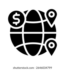 worldwide icon vector design - high quality glyph style