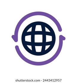 worldwide icon. vector dual tone icon for your website, mobile, presentation, and logo design.