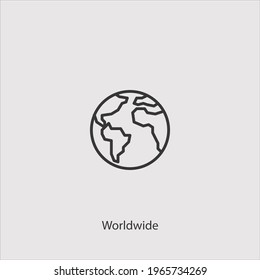 worldwide icon vector icon.Editable stroke.linear style sign for use web design and mobile apps,logo.Symbol illustration.Pixel vector graphics - Vector