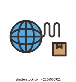 Imagen vectorial de icono mundial. Adecuado para aplicaciones móviles, aplicaciones web y medios impresos.