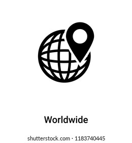 Worldwide icon vector isolated on white background, logo concept of Worldwide sign on transparent background, filled black symbol
