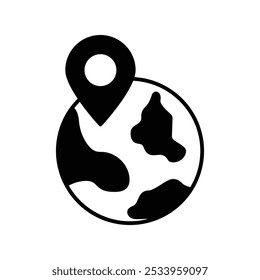 worldwide icon with white background vector stock illustration