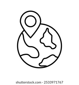 worldwide icon with white background vector stock illustration