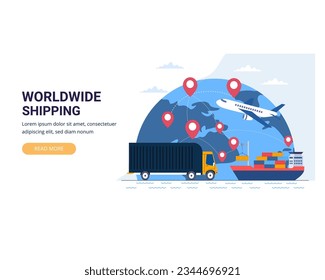 worldwide international shipping business concept with export import warehouse business transport.	