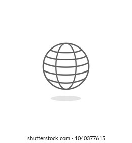 Worldwide internet icon. Globe sign. Planet favicon for sites