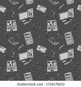 worldwide internet network computer seamless pattern