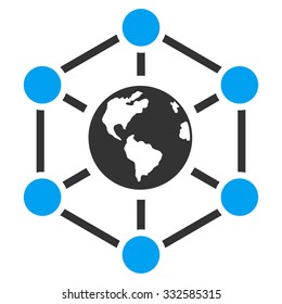 Worldwide Internet vector icon. Style is flat symbol, rounded angles, white background.