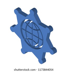 Worldwide isometric left top view 3D icon
