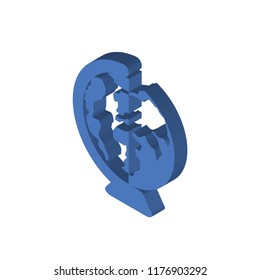 Worldwide isometric left top view 3D icon