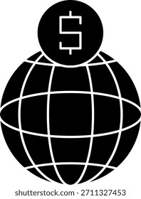 Design de ícone de vetor de linha mundial