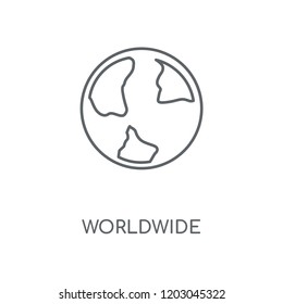 Worldwide linear icon. Worldwide concept stroke symbol design. Thin graphic elements vector illustration, outline pattern on a white background, eps 10.