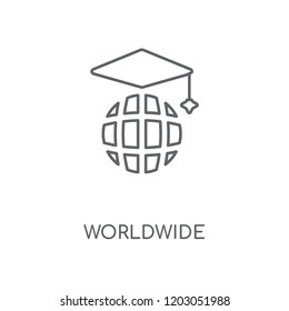Worldwide linear icon. Worldwide concept stroke symbol design. Thin graphic elements vector illustration, outline pattern on a white background, eps 10.