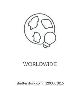 Worldwide linear icon. Worldwide concept stroke symbol design. Thin graphic elements vector illustration, outline pattern on a white background, eps 10.