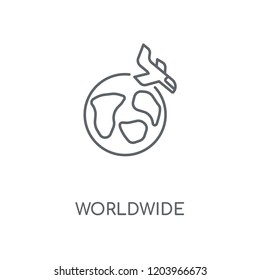 Worldwide linear icon. Worldwide concept stroke symbol design. Thin graphic elements vector illustration, outline pattern on a white background, eps 10.