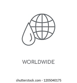 Worldwide linear icon. Worldwide concept stroke symbol design. Thin graphic elements vector illustration, outline pattern on a white background, eps 10.
