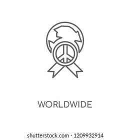 Worldwide linear icon. Worldwide concept stroke symbol design. Thin graphic elements vector illustration, outline pattern on a white background, eps 10.