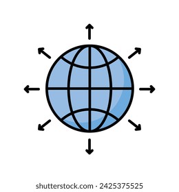 Worldwide Logistics icon vector strock illustration