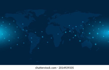 Worldwide map community connection.Communication and world borderless concept.Internet  connecting around the world.
