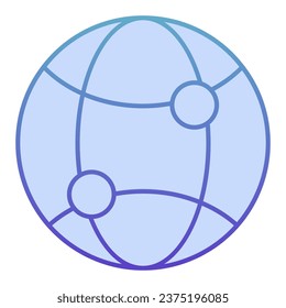 Icono plano de red mundial. Iconos azules de internet en estilo moderno y plano. Diseño de estilo de gradiente de red global, diseñado para web y aplicación. Eps 10