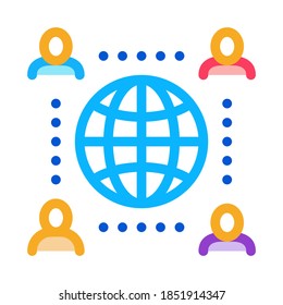 vector de icono de outsourcing de empleados de todo el mundo. firma de empleados de outsourcing de todo el mundo. ilustración de símbolo de color