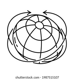 Weltweit ist Teil des handgezeichneten Vektorsymbol-Sets für Rundfunkaktivitäten.