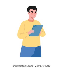 worldwide people communication man working illustration