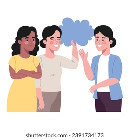 worldwide people comunication women talking illustration