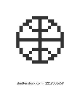 Worldwide pixelated ui icon. Global ecommerce. Overseas market. Online marketplace. Editable 8bit graphic element. Outline isolated vector user interface image for web, mobile app. Retro style