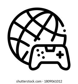worldwide playing game icon vector. worldwide playing game sign. isolated contour symbol illustration