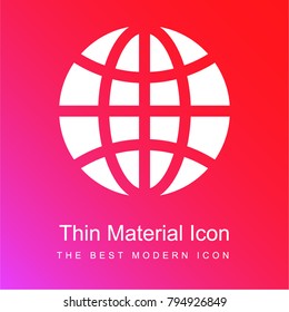 Worldwide red and pink gradient material white icon minimal design