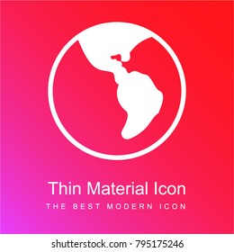 Worldwide red and pink gradient material white icon minimal design