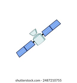 worldwide satellite cartoon. technology data, internet blue, digital connect worldwide satellite sign. isolated symbol vector illustration