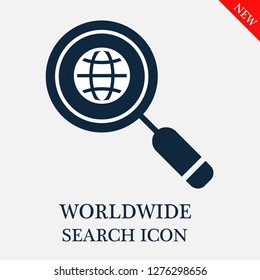 Worldwide search icon. Editable Worldwide search icon for web or mobile.