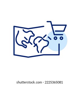 Worldwide shipment icon. Pixel perfect, editable stroke line icon