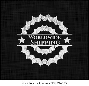 Worldwide Shipping with chalkboard texture