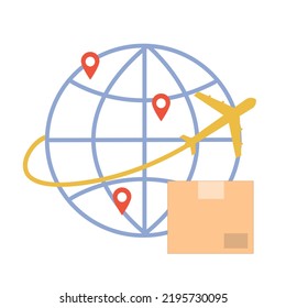 Worldwide shipping concept vector illustration. International delivery.