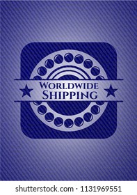 Worldwide Shipping with denim texture