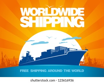 Worldwide Shipping Design Template.
