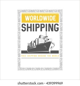 Worldwide shipping design template.Vector image.