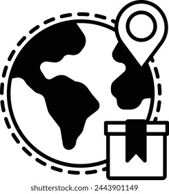 Worldwide Shipping glyph and line vector illustration
